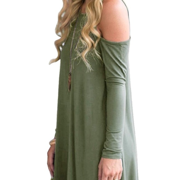 Cold Shoulder Woman’s Tunic Swing Dress *NWT* - Picture 3 of 4